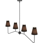 Suspension lumineuse moderne tissu noir blanc abat jour simple minimaliste