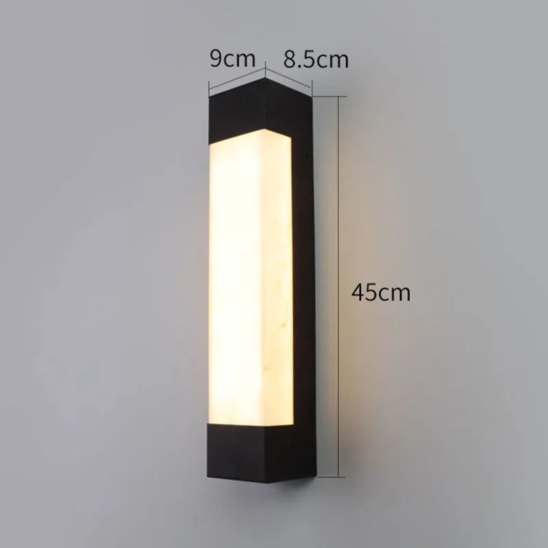 lampe murale moderne led noir blanc bambou extérieure hydrofuge ip65