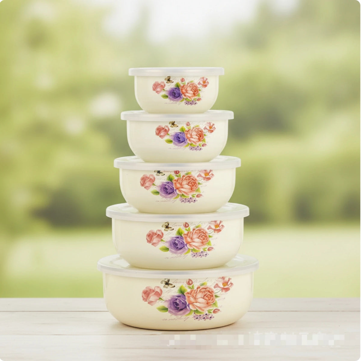 bols céramique couvercles fleurs pois blancs rouges verts roses bleus vintage