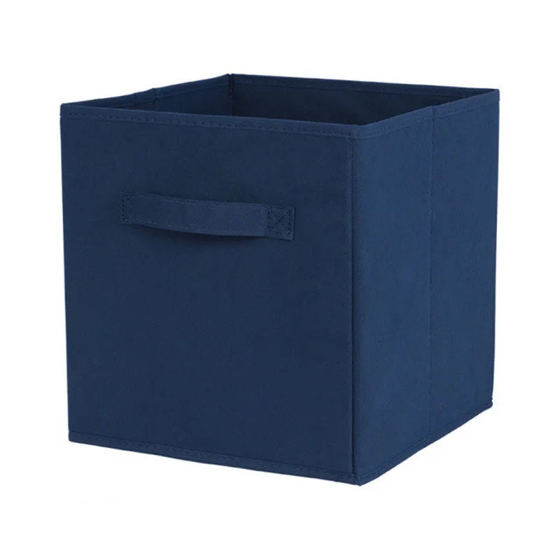 boîtes rangement réutilisables tissu non tissé beige gris noir bleu rose jaune vert poignées