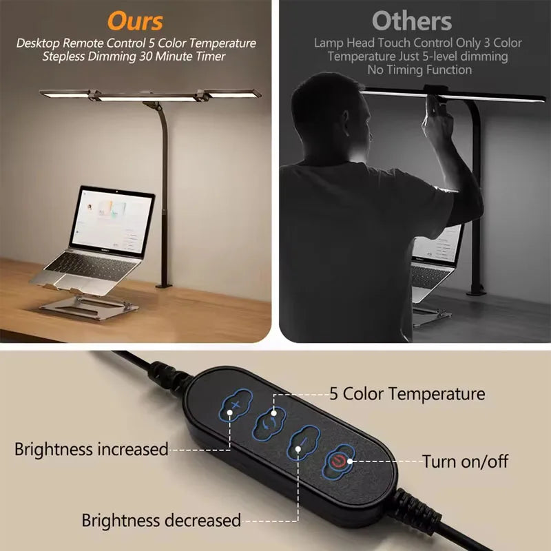 lampe led flexible noir moderne pince réglable étude lecture