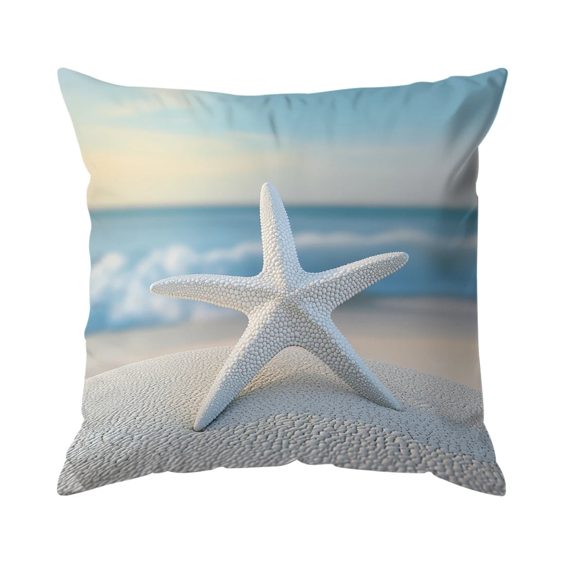 housse coussin plage polyester lettre happy coquillages moderne 40cm 45cm 50cm set decoration chambre