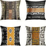housse coussin polyester motif géométrique noir marron décoration intérieure moderne lit salon