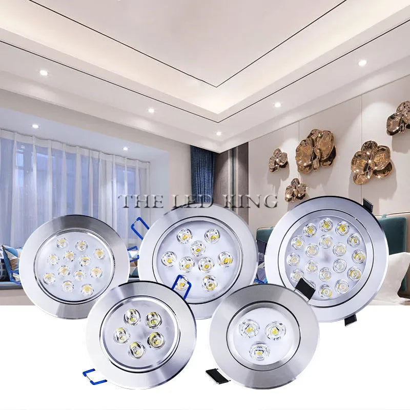 Spot LED argenté moderne 10W 14W dimmable aluminium certifié FCC RoHS