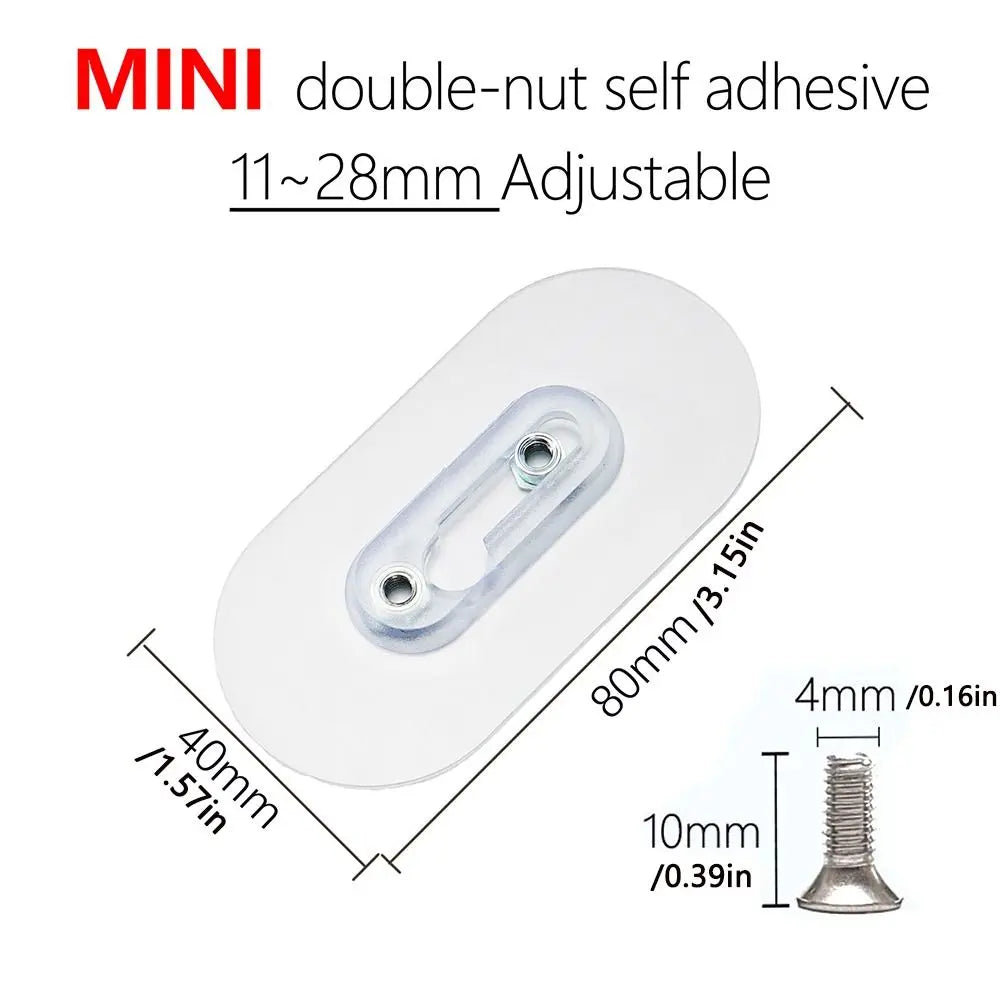 crochet adhésif transparent moderne double nut pvc utilisation multiple vis auto collant 12mm 6mm