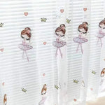 rideau blanc danseuse tutu couronnes coeurs floral transparent enfant moderne polyester