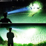 lampe frontale rechargeable led noire moderne ceinture ajustable mode chasse pêche