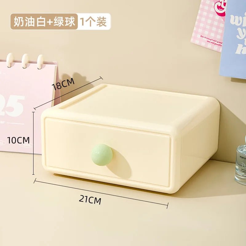 boîte rangement jaune vert rose moderne minimaliste matériau plastique opaquet tiroirs coulissants capacite 2l