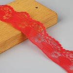 ruban dentelle polyester 4cm large rose clair bleu rouge violet noir mariage décoration diy