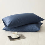 taies d'oreiller coton égyptien gris uni haute qualité maison 48x74cm respectueux environnement