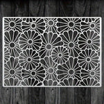 pochoirs stencil fleurs stylisées blanc artisanal decoratif peinture murale scrapbooking coloriage gaufrage album cartes