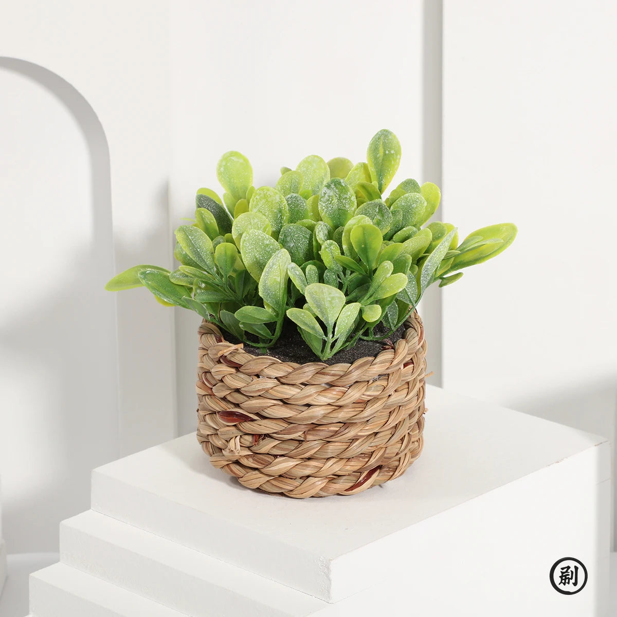 plante artificielle verte tressée pot décoration intérieur feuilles texturées rustique bohèmeextérieur