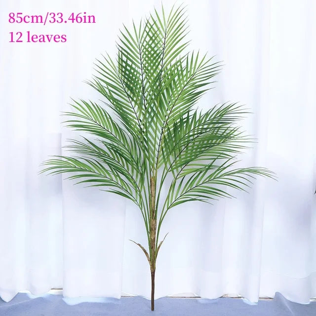 Plante artificielle palmier vert moderne 125cm feuilles plastique décoration intérieure extérieure