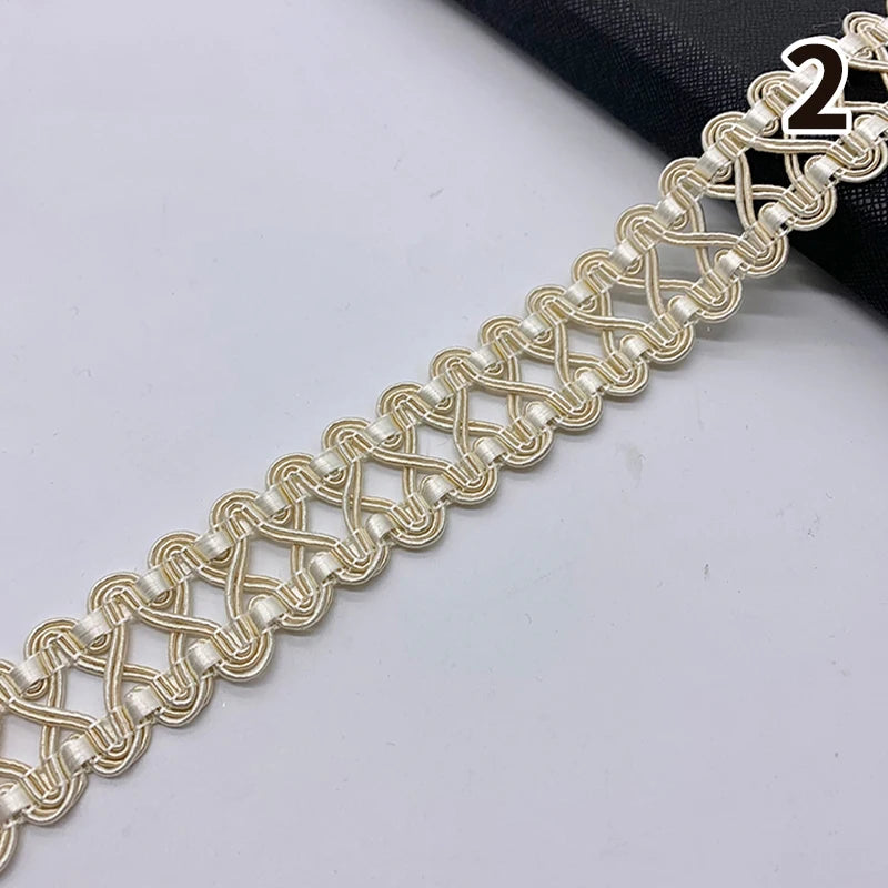 ruban dentelle intégrées largeur 3cm couleurs argent doré classique élégant opaque polyester écologique élastique