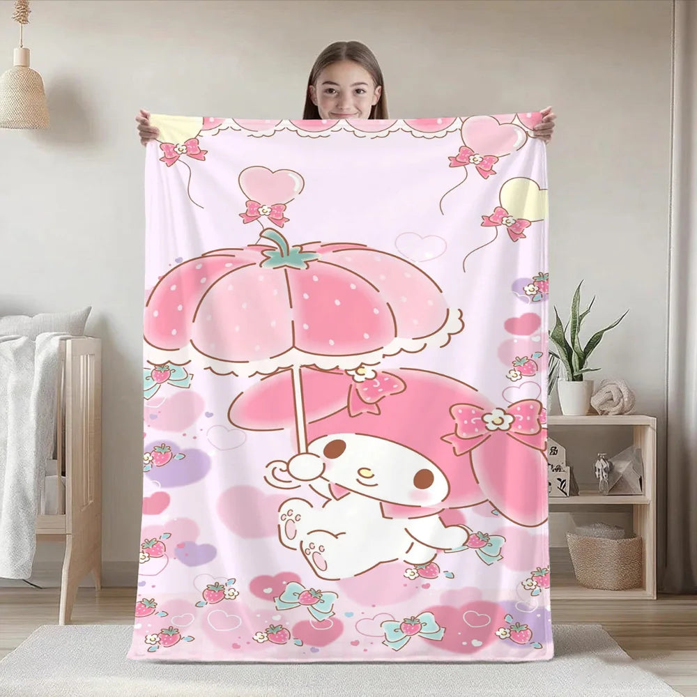 couverture polaire dessins animés coeurs rubans fleurs toutes saisons moderne hand wash polyester