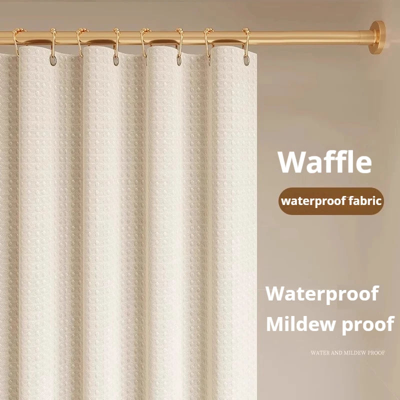 rideau douche waffle moderne minimaliste beige vert gris blanc 12 métalliques opacité variable