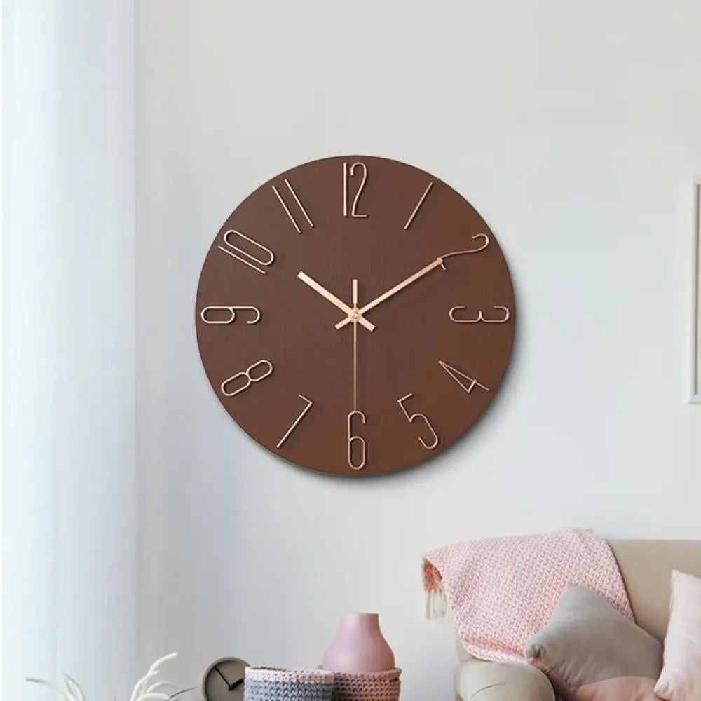 horloge murale bleu doré minimaliste fixation 30cm chambre coucher moderne numéros 3d opaques