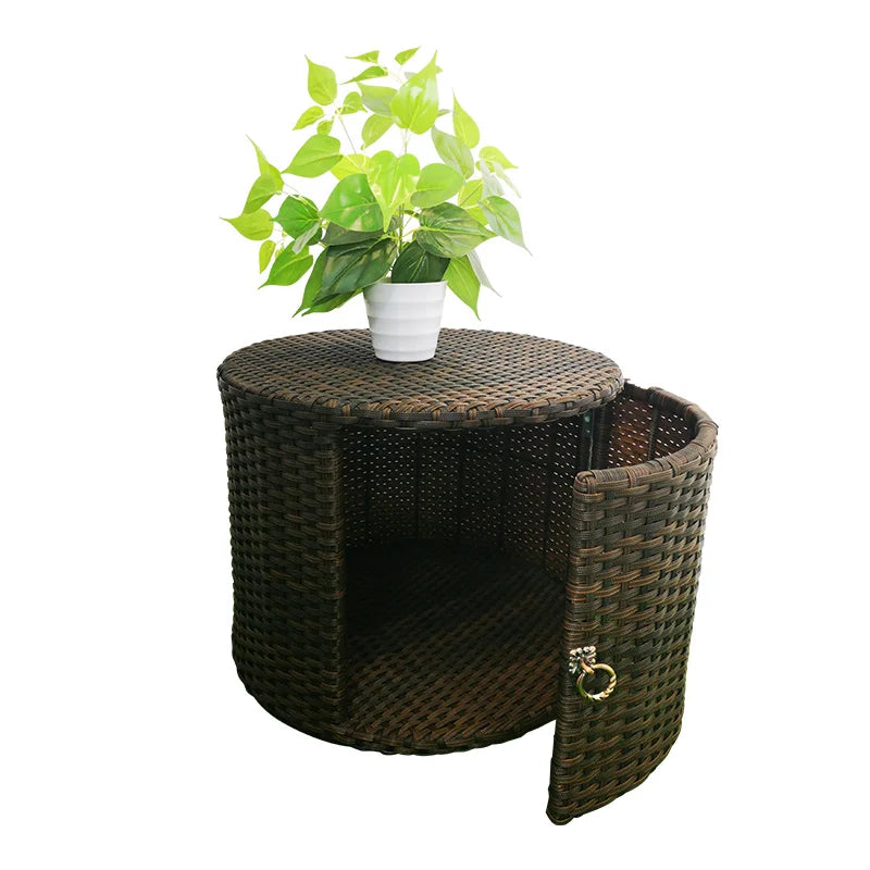 meuble rotin moderne étagère chaussures balcon rangement tissage marron simple minimaliste porte unique