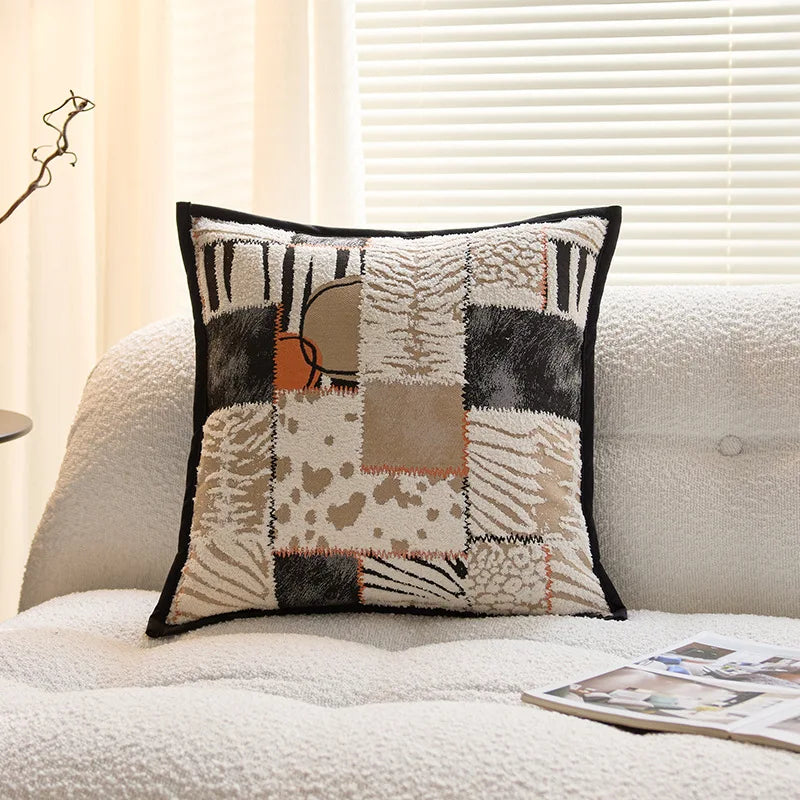 taies d'oreiller géométriques polyester non toxique maison moderne motifs léopard adhésifs respectueux environnement