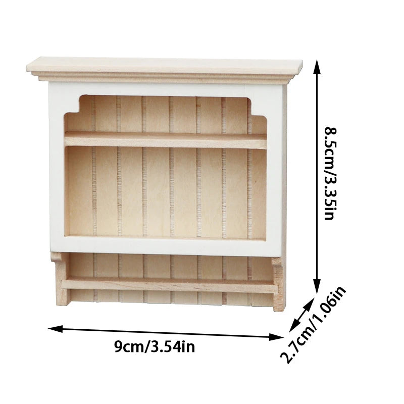 étagère murale miniature blanc bois classique décoration cuisine jouets poupées étagère condiments meubles jouet