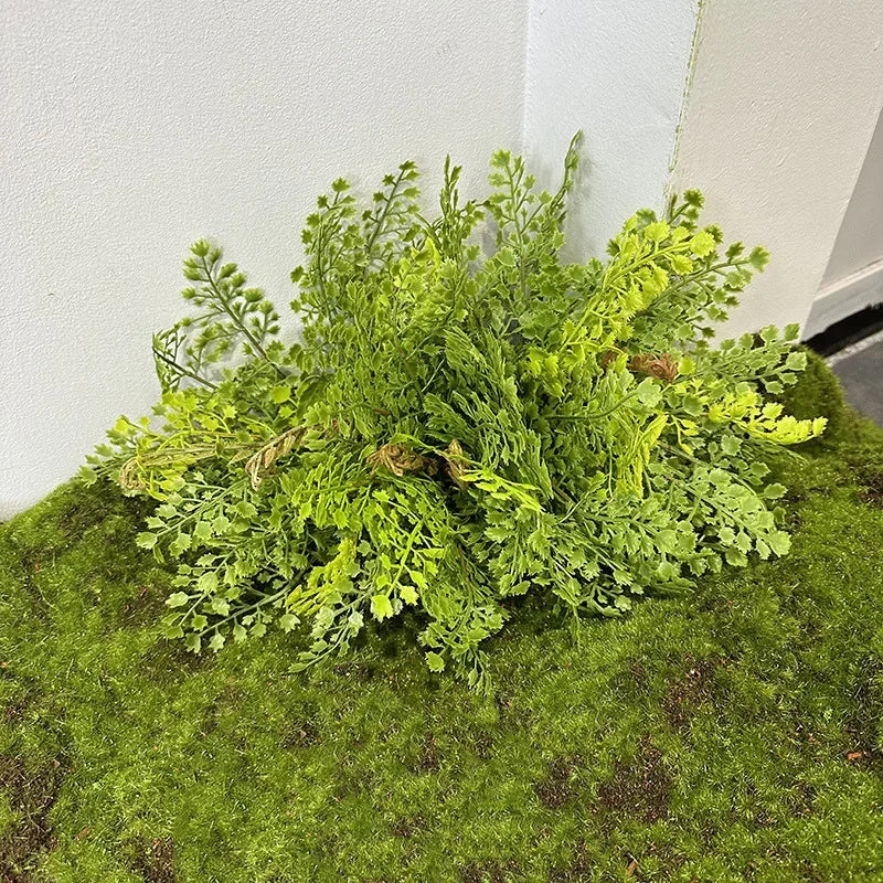 plantes artificielles feuilles fines vertes decoration moderne extérieur naturelle