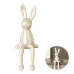 figurine céramique moderne blanc noir doré argenté pailleté minimaliste salon entrée armoire TV ornement