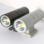 applique murale led noir gris contemporaine 10w 20w étanche ip65 aluminium
