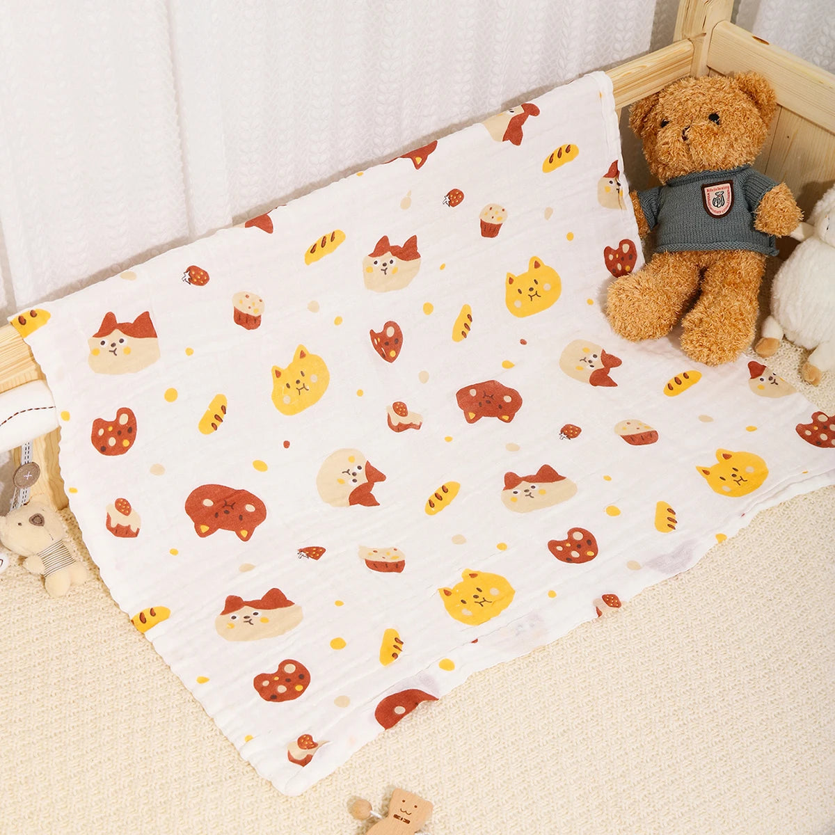 couverture bébé coton géométrique unicorns rainbows fruits moderne four seasons