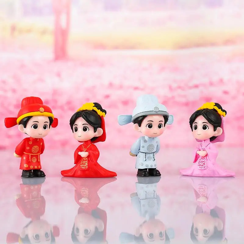 figurines couple rouge blanc classique festif traditionnel décoration maison bricolage artisanat résine opacité