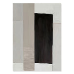 tableau abstrait moderne toile couleur noir beige geometrie minimaliste deco salon vertical