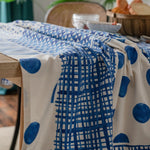 nappe bohème bleu géométrique imperméable coton polyester table extérieur hiver été printemps festive