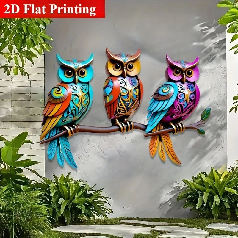 décoration murale sculpture oiseaux motifs floraux bleu vert orange contemporain
