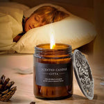 bougies parfumées or cuivre argent feuilles glands vintage classiqueintérieur spa yoga aromathérapie chambre salon