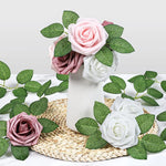 guirlande feuilles artificielles vertes naturelles ovales nervures extérieur intérieur décoration anniversaire mariage