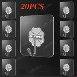 porte serviettes adhésifs transparents fleurs découpées moderne salle bain cuisine utilisation multiple robustes