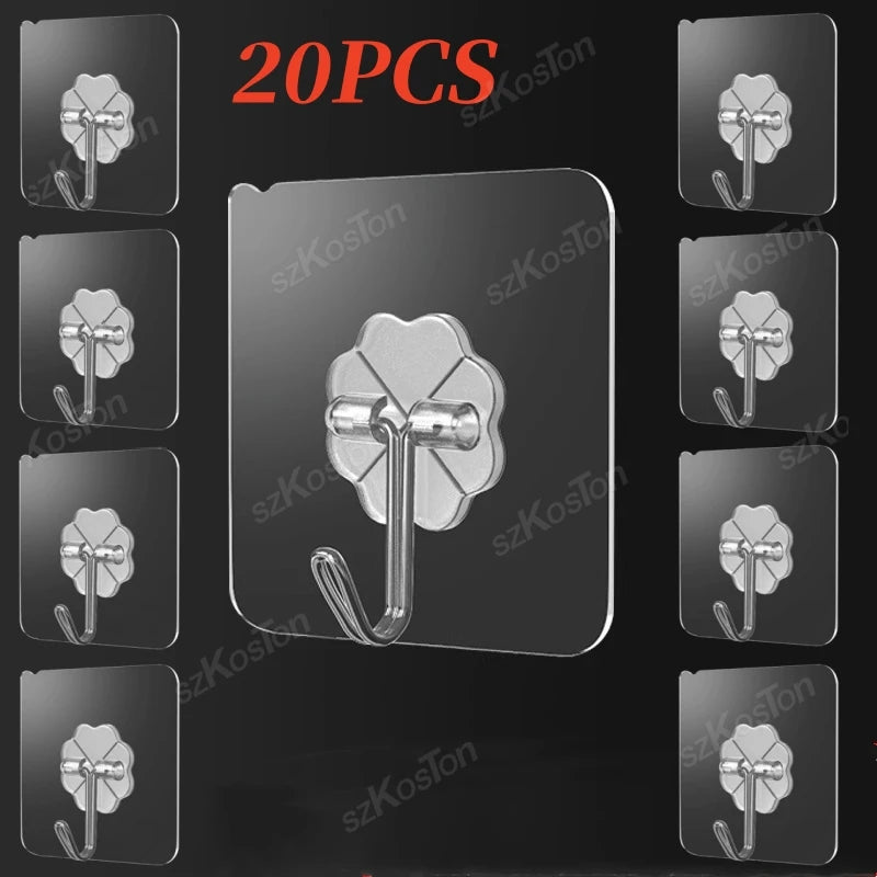 porte serviettes adhésifs transparents fleurs découpées moderne salle bain cuisine utilisation multiple robustes