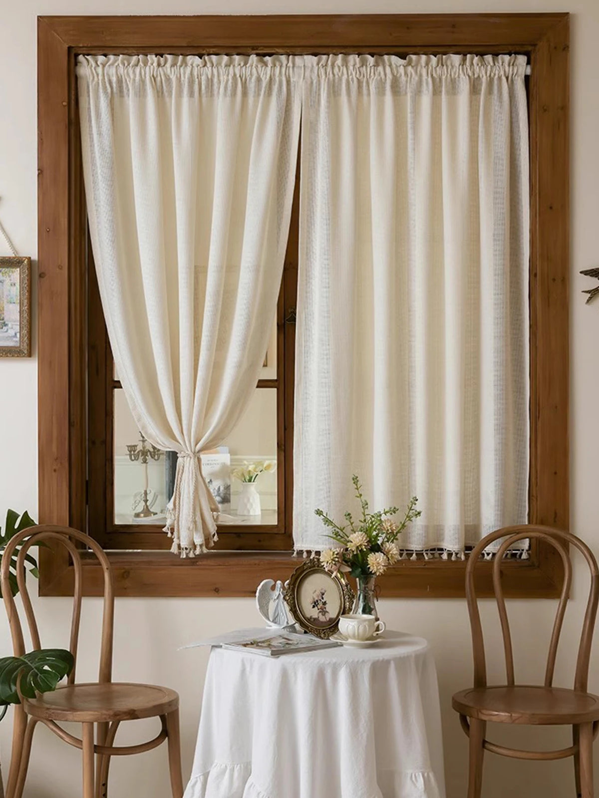 rideau blanc crème semi transparent moderne ruban franges maille fine polyesterextérieur fenêtre plate