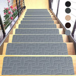 tapis marches escalier marron beige gris motifs géométriques adhésif antidérapantintérieur moderne minimaliste