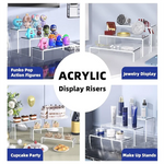 présentoir transparent multi niveaux support cupcakes desserts figurines cosmétiques moderne minimaliste saloniaux