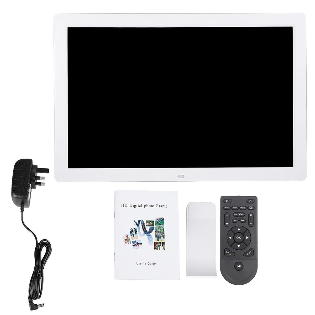 Cadre numérique multifonction 17 pouces résolution 1440 900 blanc moderne écran tactile télécommande
