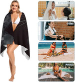 serviette plage imprimée léopard noir blanc séchage rapide absorption rapide 100% polyester moderne graphique