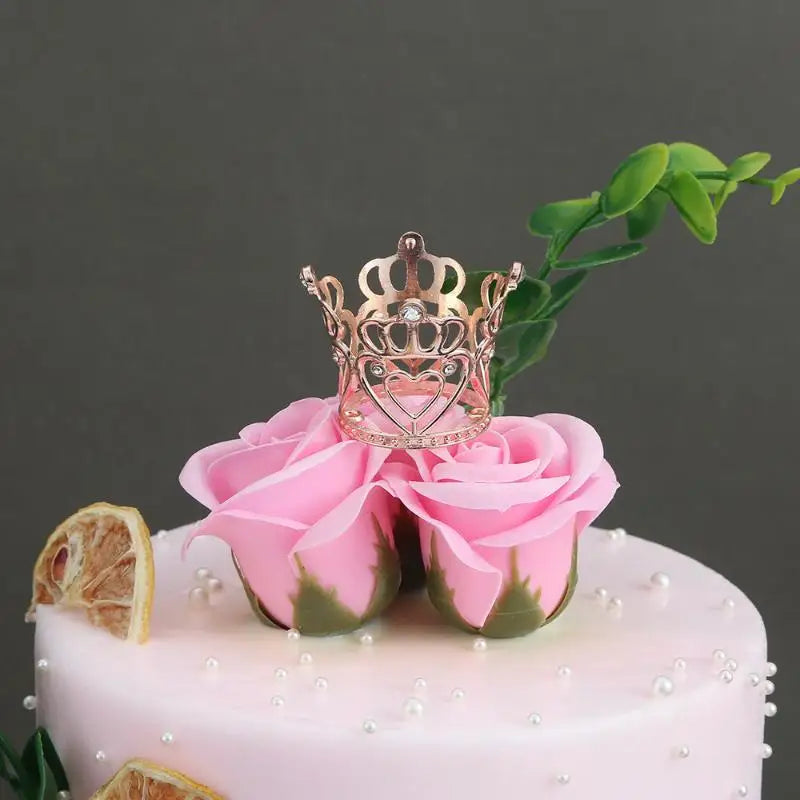 décoration gâteau couronne or argent cristaux topper anniversaire mariage fête élégant baroque