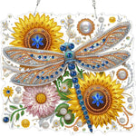 décoration murale artisanale peinture diamant motif floral violet blanc doré vert rose