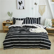 ensemble literie noir blanc rayures moderne minimaliste taies oreillers carreaux couverture supplémentaire
