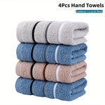 serviettes toilette coton polyester rayées gris clair bleu clair beige classiques 32x66cm pack