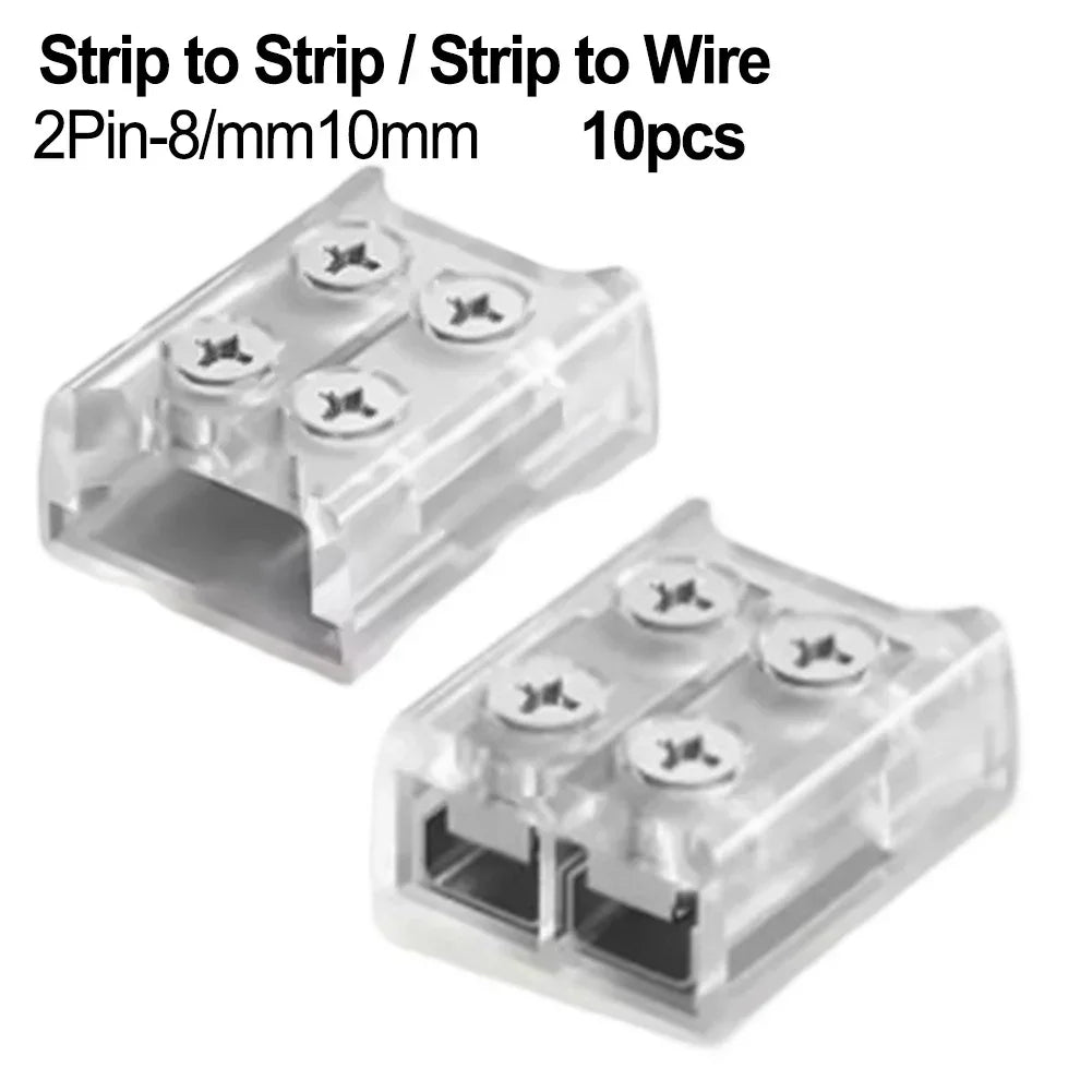 connecteur ruban led transparent 10mm strip strip wire 8mm pragmatique vis fixé