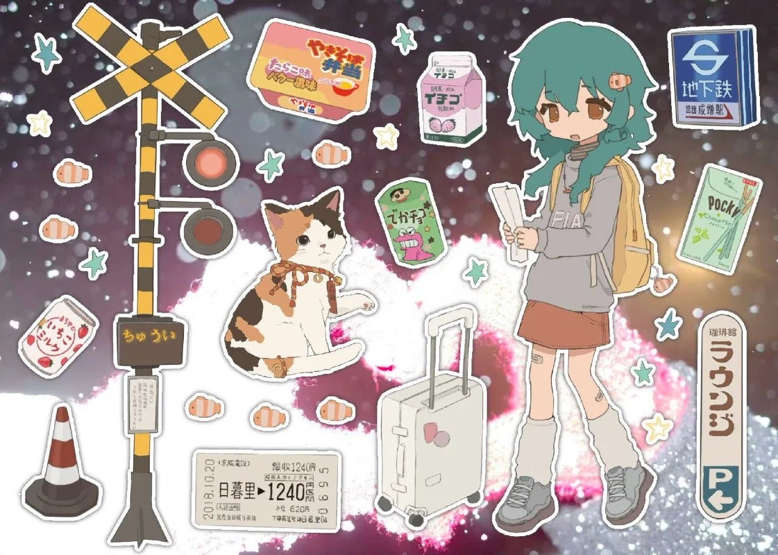 sticker dessin animé motif scolaire chat quotidien opaque manuel décoration papier variété couleurs