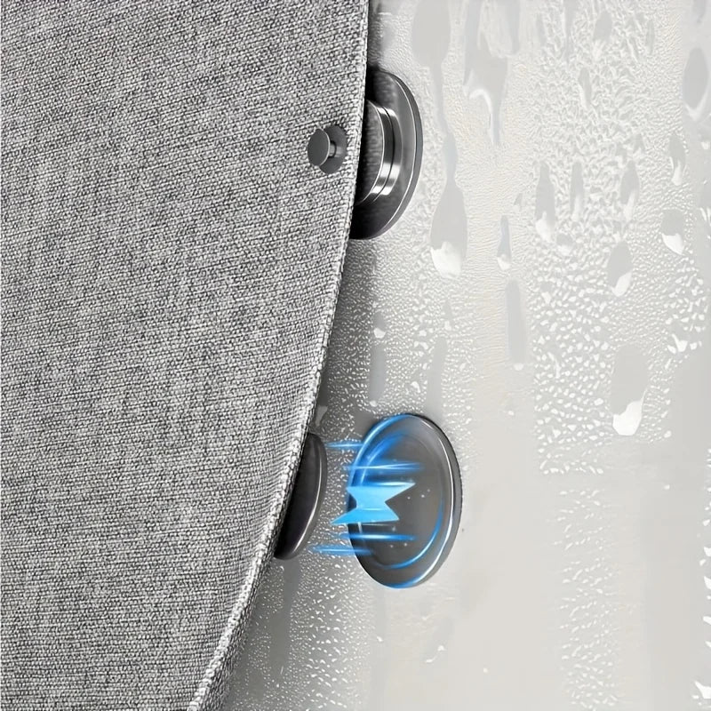 rideau douche gris rayures vertical adhésif moderne salle bain polyester durable decoration accessoire