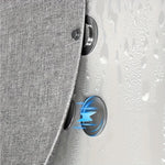 rideau douche gris rayures vertical adhésif moderne salle bain polyester durable decoration accessoire