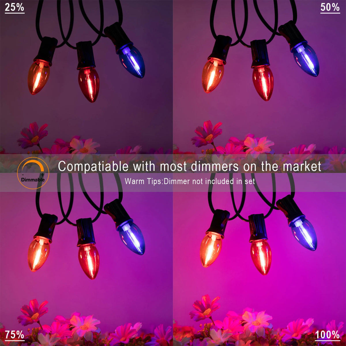 Guirlande lumineuse Noël extérieur C7 connectable jardin